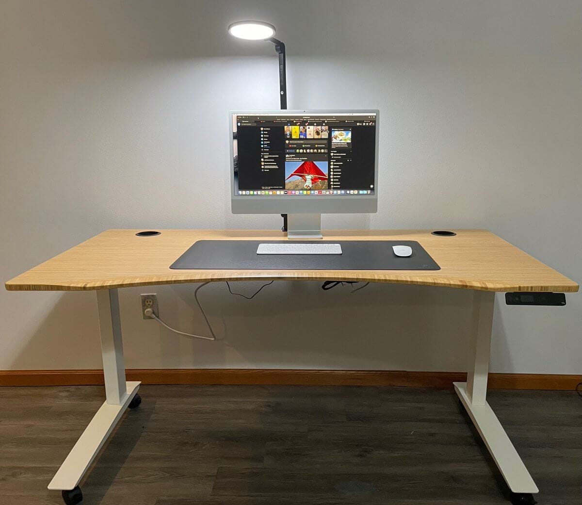 fully jarvis bamboo standing desk with 3 stages