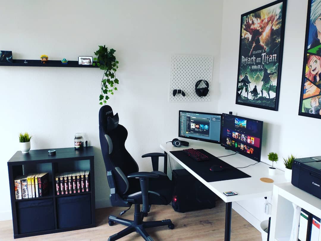 DXRacer gaming desk setup