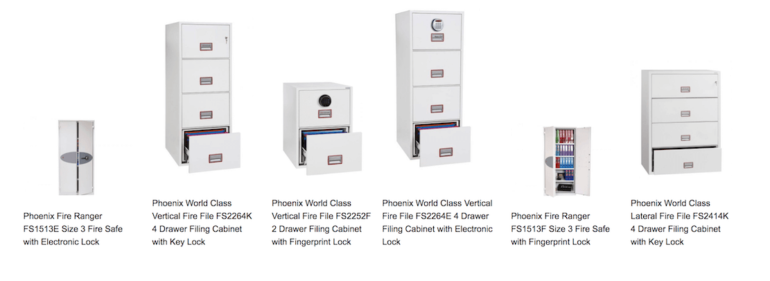 Phoenix Archivo Fire File Filing Cabinet with Key Lock