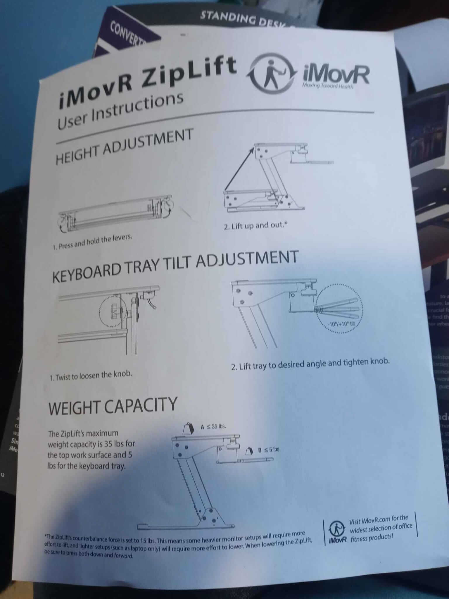 iMovR Ziplift instructions