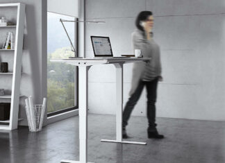BDI Centro Lift Standing Desk - glass version
