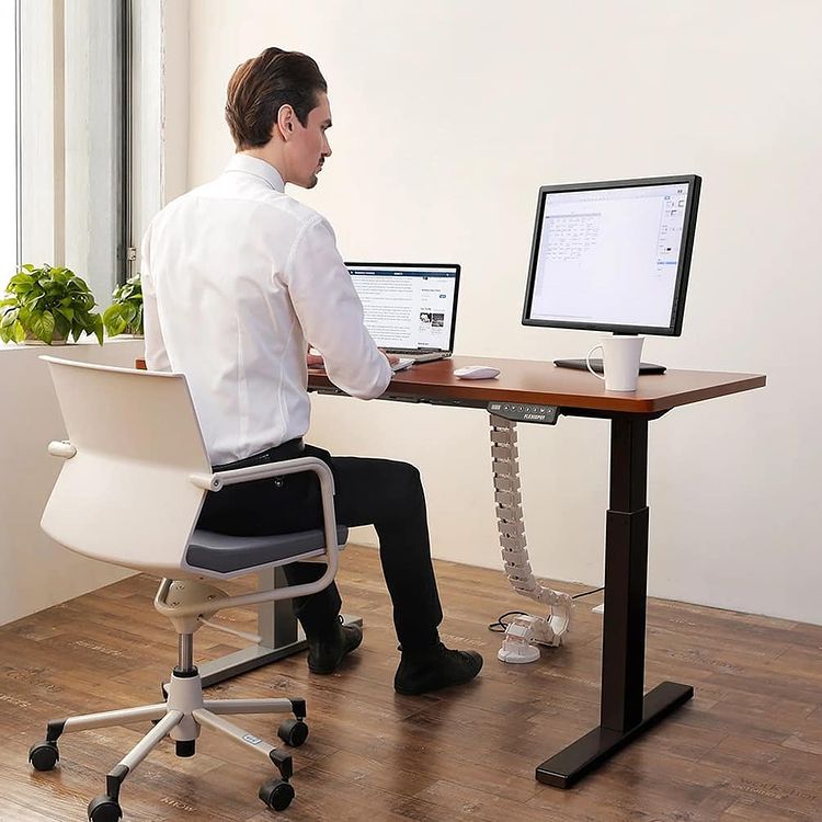 PrimeCables® Height Adjustable Sit and Standing Desk Work Study On Bed Table 