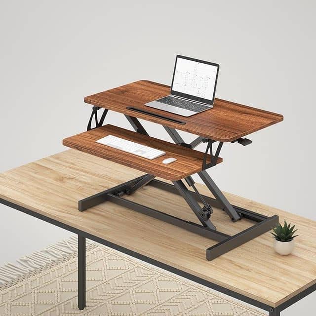 Made in USA by Readydesk Laptop Standing Desk Converter Allstand_2 Sustainable Birch Wood 