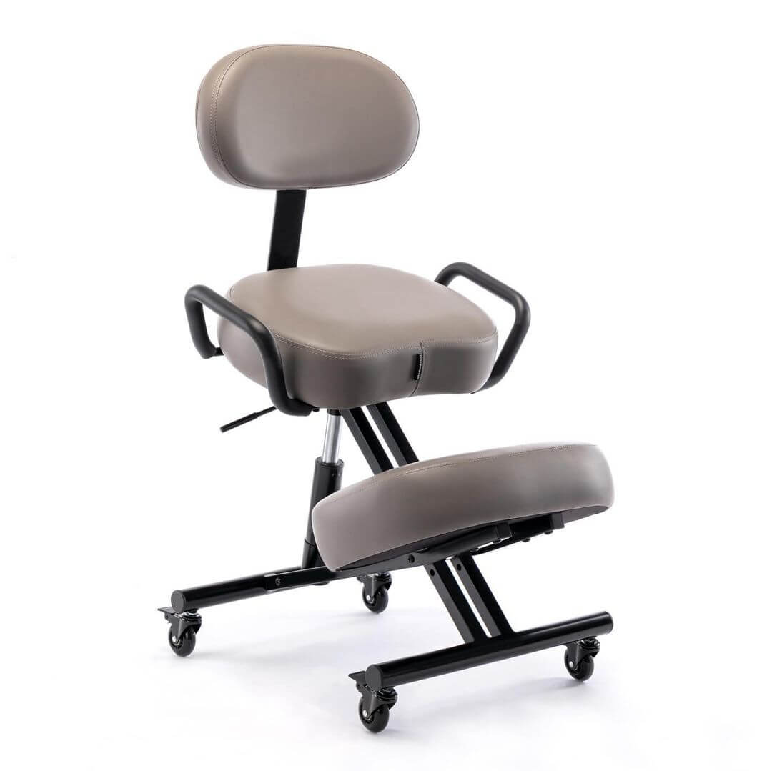 Ergonomic kneeling chair with backrest