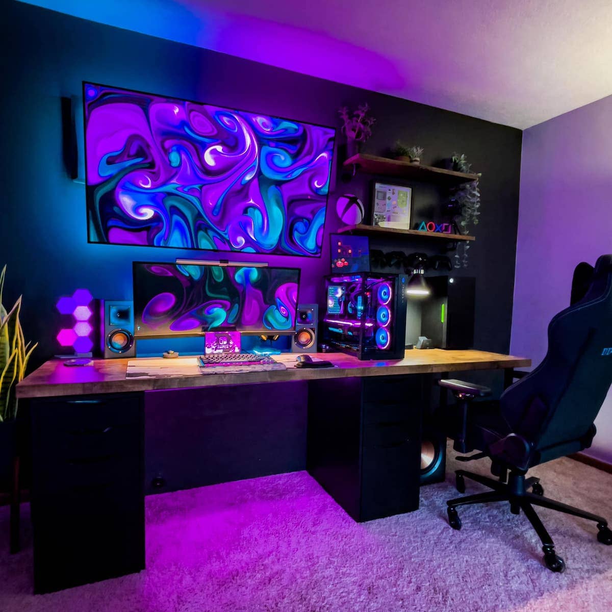gaming desk setup by standingdesktopper