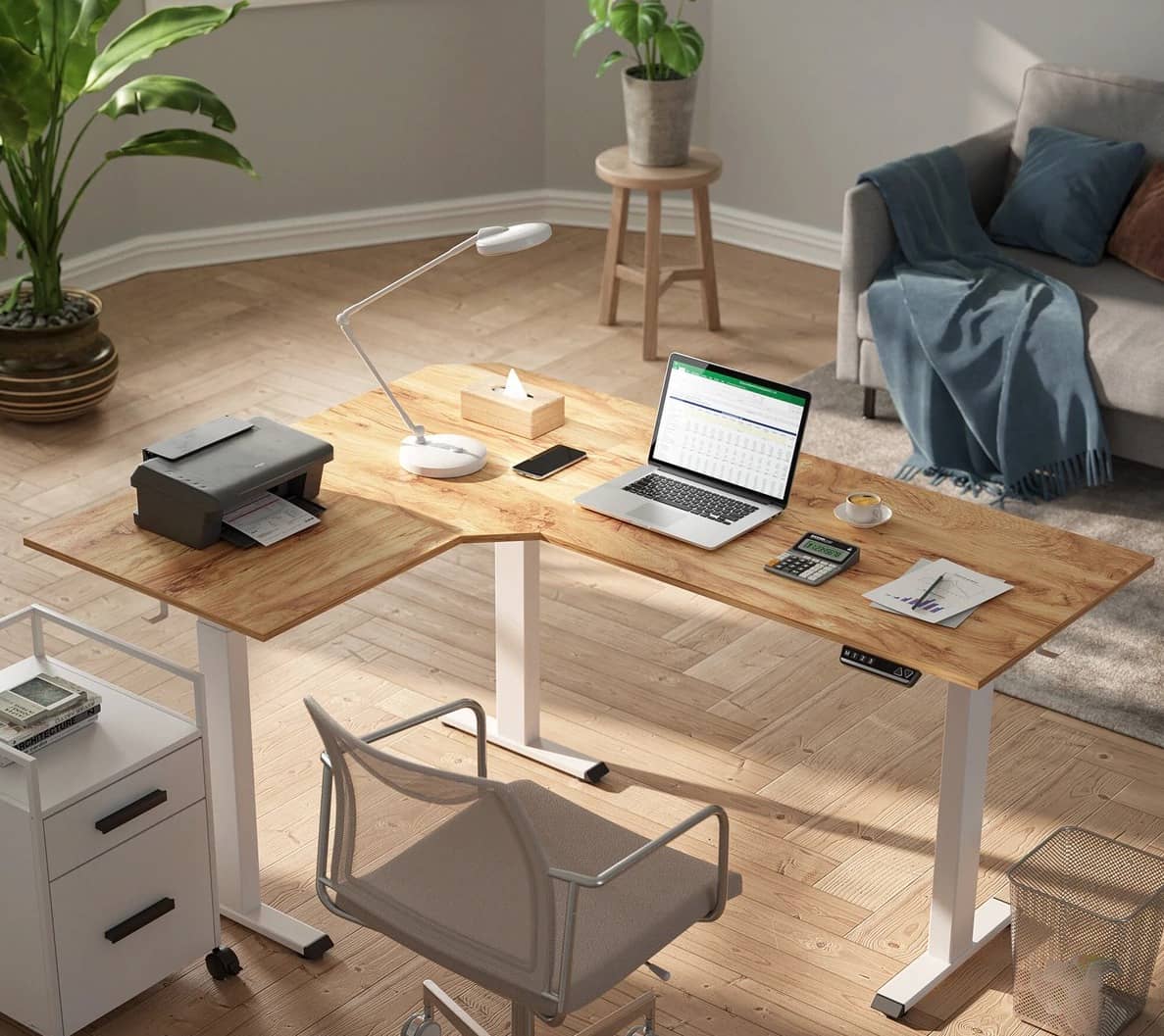 Fezibo triple motor l shaped desk