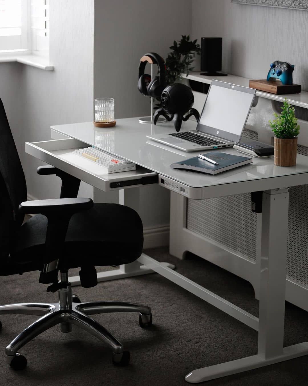 flexispot glass standing desk