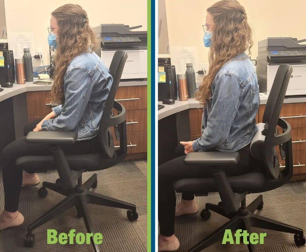 Get extra support with a portable lumbar support for the office chair