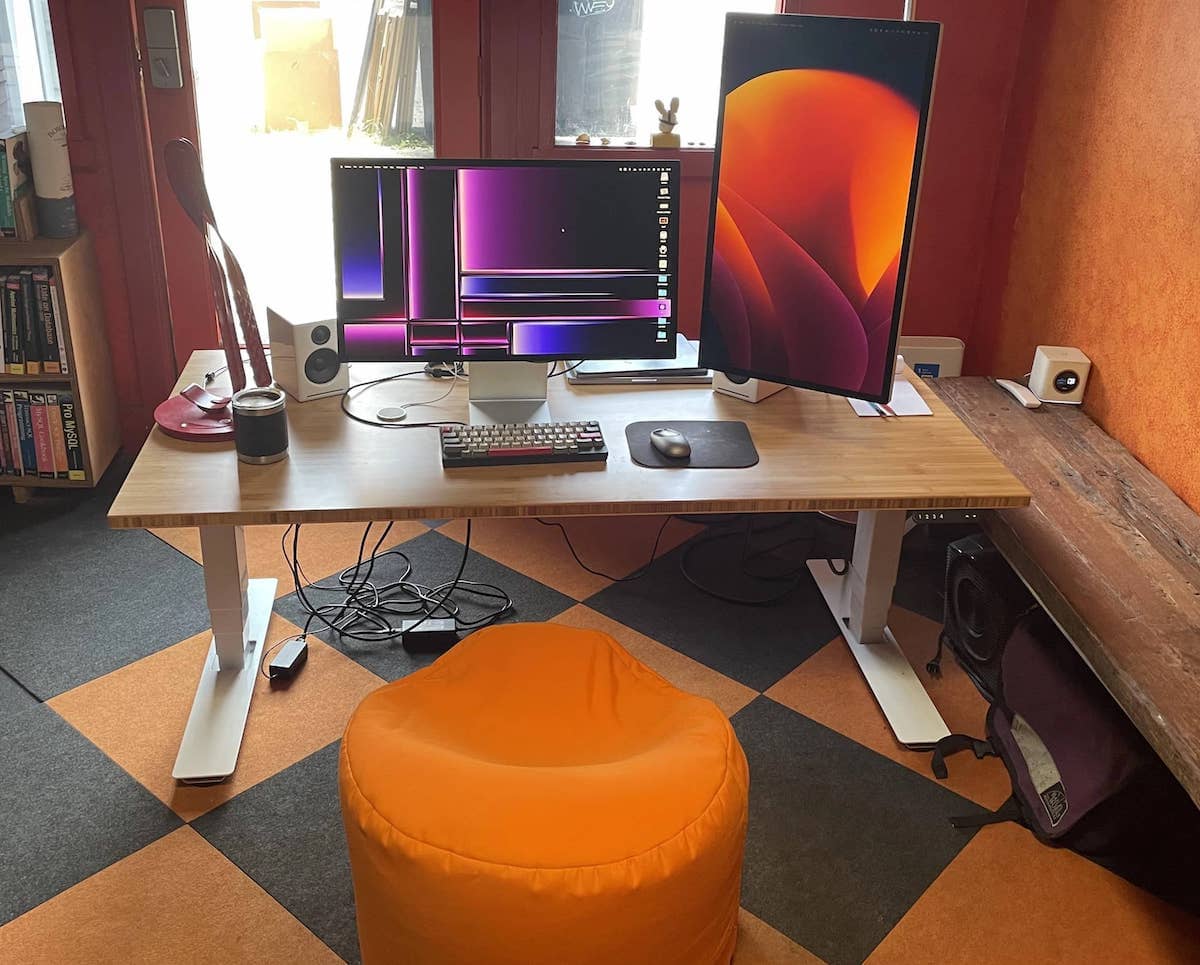 a standing desk setup