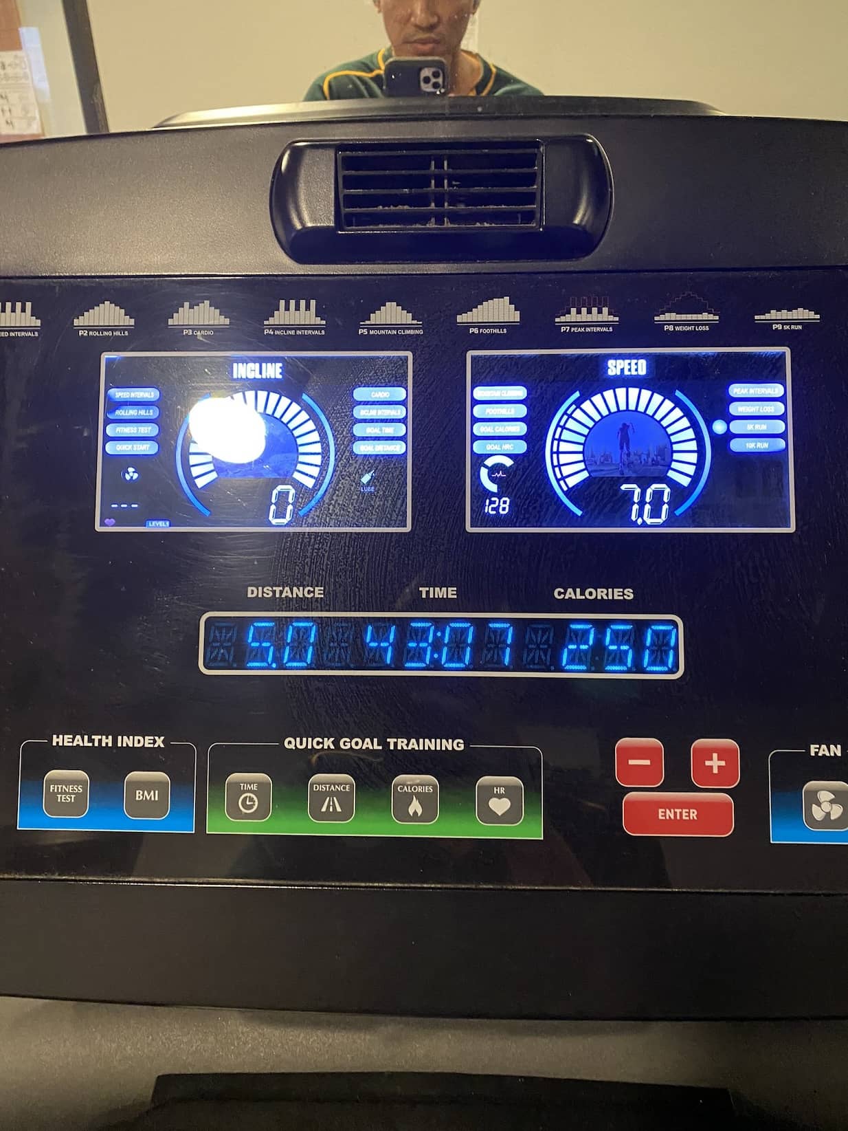 a setup for treadmill