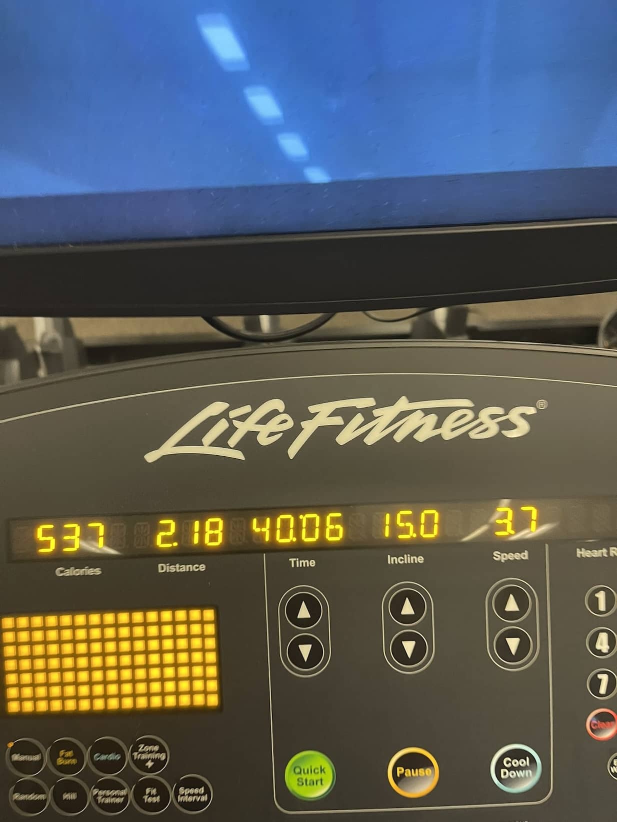 treadmill screen