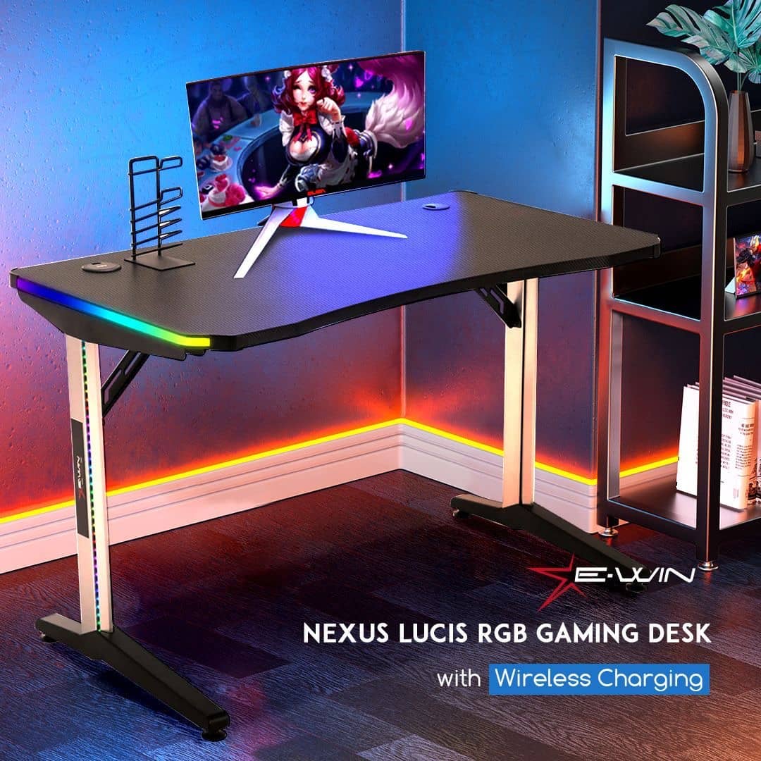 E-WIN Ergonomic RGB Gaming Desk